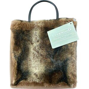 NWT Everwood  Maison Francaise brown/Tan Faux Fur Top handle tote